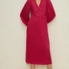 Online Oasis Tie Side Midi Dress Pink