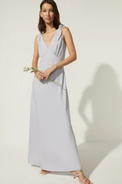 Best Oasis Tie Strap Bias Cut Maxi Dress Pale Blue
