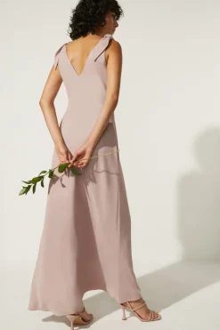 Discount Oasis Tie Strap Bias Cut Maxi Dress Blush