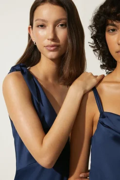 Online Oasis Tie Strap Bias Cut Maxi Dress Navy