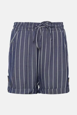 Hot Oasis Tie Waist Striped Short Yellow