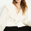 Online Oasis Trim Detailed Wrap Blouse Ivory
