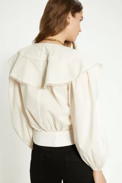 Online Oasis Trim Detailed Wrap Blouse Ivory