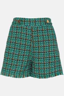 Outlet Oasis Tweed Button Detail Shorts Green