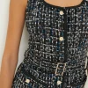 Discount Oasis Tweed Button Through Belted Mini Dress Multi