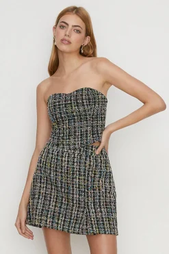 Sale Oasis Tweed Split Detail Mini Skirt Multi