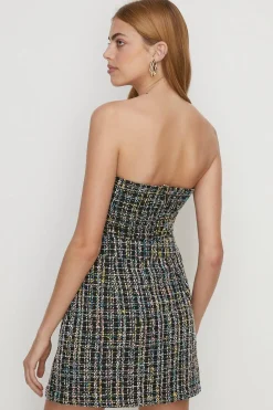 Sale Oasis Tweed Split Detail Mini Skirt Multi