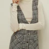 New Oasis Tweed V Neck Patch Pocket Mini Dress Multi