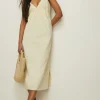 Clearance Oasis Twill Slip Dress Lemon