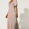 Clearance Oasis Twist Front Bias Cut Maxi Dress Blush