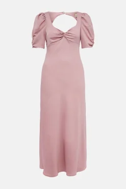 Clearance Oasis Twist Front Bias Cut Maxi Dress Blush