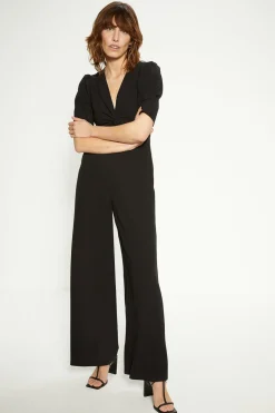Discount Oasis Twist Front Jersey Crepe Jumpsuit Black