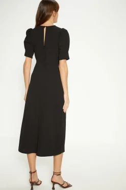 Discount Oasis Twist Front Jersey Crepe Midi Dress Black
