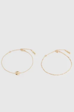 New Oasis Two Pack Celestial Detail Bracelets Gold