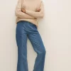 Sale Oasis Two Tone Flared Jean Dark Blue