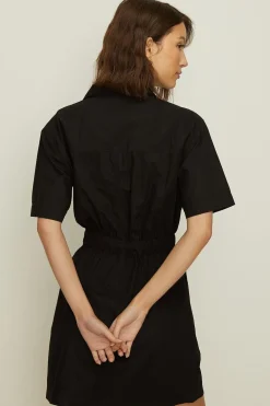 Hot Oasis Utility Button Through Dress Black