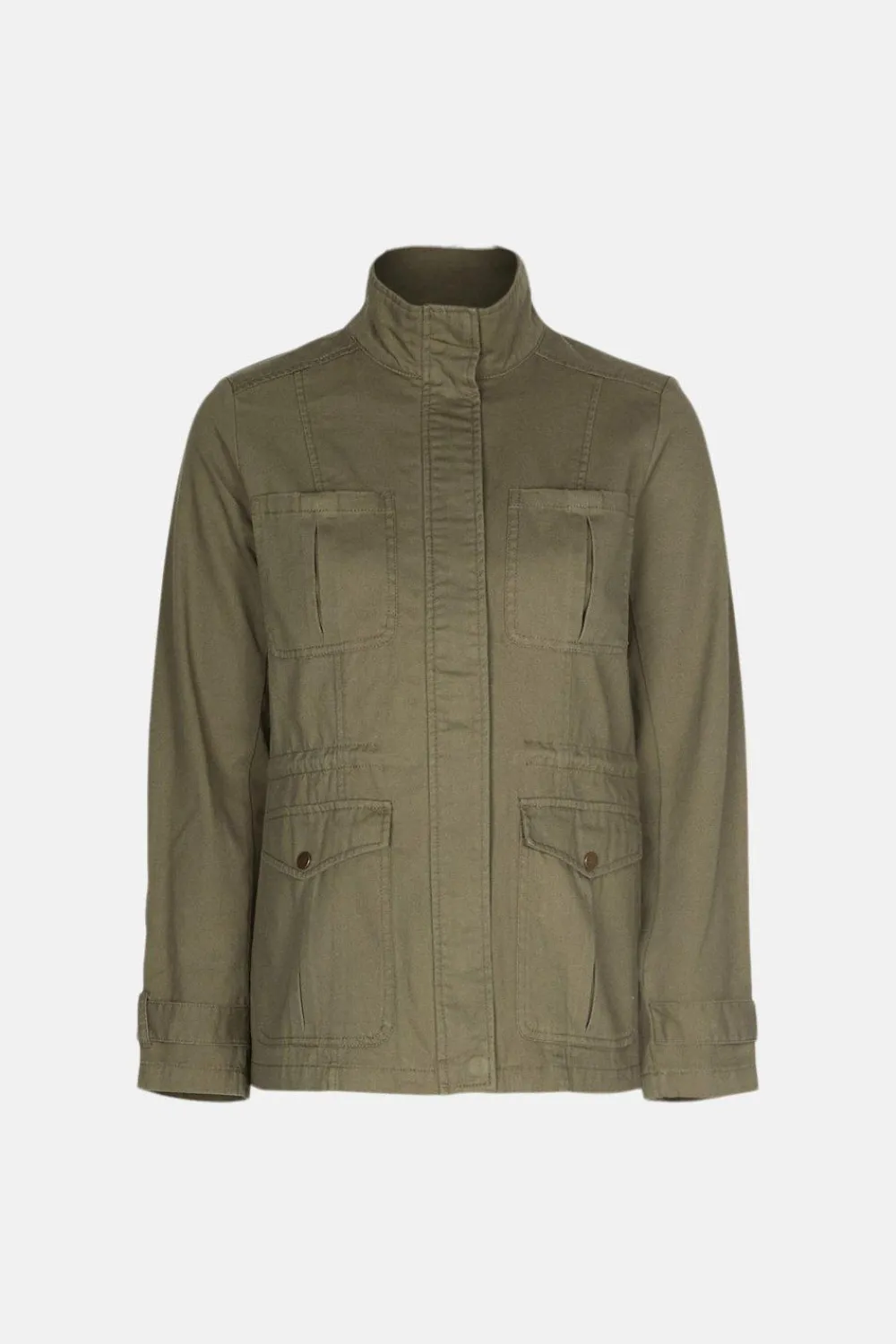 Outlet Oasis Utility Zip Through Jacket Sand