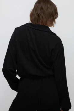 Discount Oasis Velour Rib Half Zip Sweater Camel