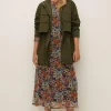 Best Oasis Waist Drawstring Midi Parka Khaki