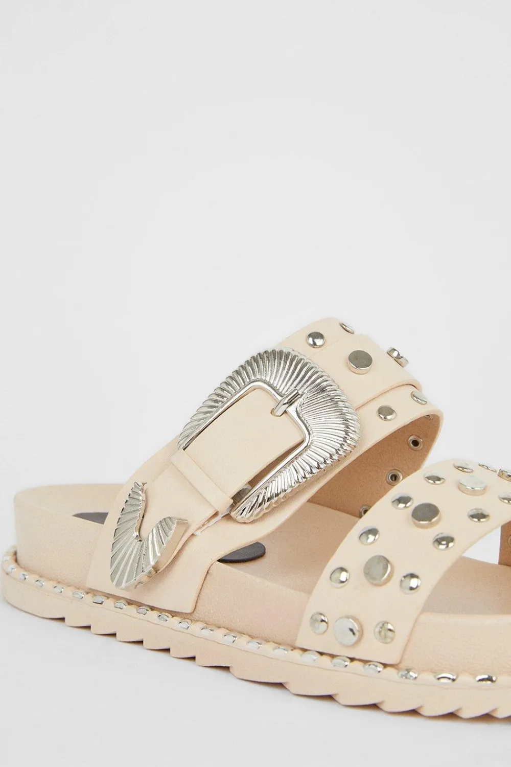 New Oasis Western Stud Detail Slider Nude Pink