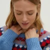 Discount Oasis Wool Blend Crew Neck Fairisle Jumper Green