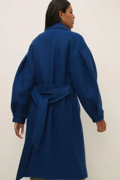 Outlet Oasis Wool Mix Balloon Sleeve Coat Blue