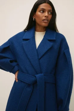 Outlet Oasis Wool Mix Balloon Sleeve Coat Blue