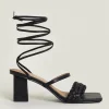 Online Oasis Woven Strap Block Heel Mules Black
