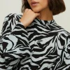 Sale Oasis Zebra Print Twist Hem Top Blue