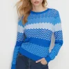 Clearance Oasis Zig Zag Stripe Knit Jumper Orange