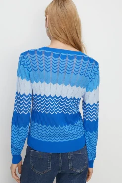 Clearance Oasis Zig Zag Stripe Knit Jumper Orange