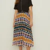 New Oasis Zip Through Geo Pleated Dress Black