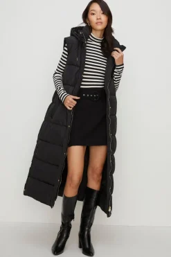 Best Oasis Zip Through Longline Puffer Gilet Khaki