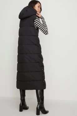Best Oasis Zip Through Longline Puffer Gilet Khaki