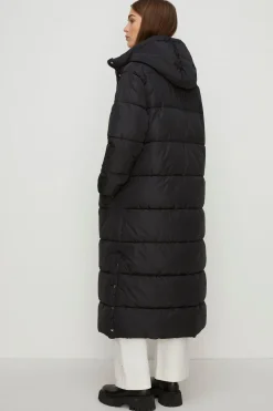 Fashion Oasis Zip Through Longline Puffer Coat Black