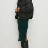 Clearance Oasis Zip Through Puffer Coat Black